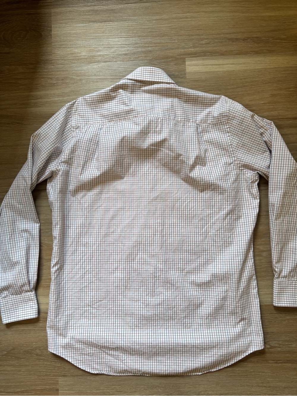 David Donahue Trim Fit Plaid Dress Shirt Men’s 17 34/35 100% Cotton large - Picture 2 of 9